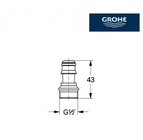 MEDIDAS ADAPTADOR TELEDUCHA RELEXA PLUS GROHE